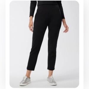 Chicos Zenergy French Terry Ankle Pant Black Women’s size 3 ( 16 - 18 ) NWT